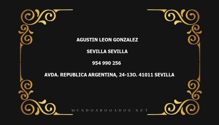 abogado Agustin Leon Gonzalez en la localidad de Sevilla