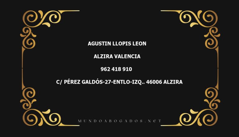 abogado Agustin Llopis Leon en la localidad de Alzira