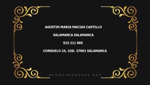 abogado Agustin Maria Macias Castillo en la localidad de Salamanca