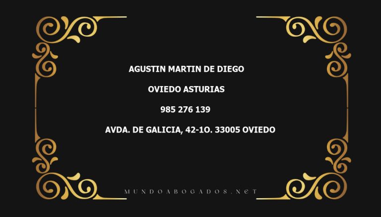 abogado Agustin Martin De Diego en la localidad de Oviedo