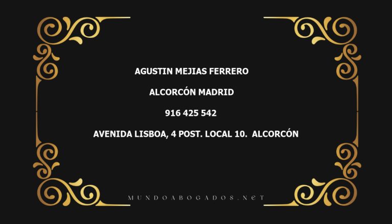 abogado Agustin Mejias Ferrero en la localidad de Alcorcón