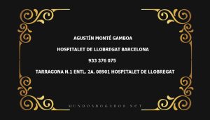 abogado Agustín Monté Gamboa en la localidad de Hospitalet de Llobregat