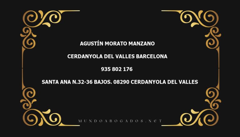 abogado Agustín Morato Manzano en la localidad de Cerdanyola del Valles