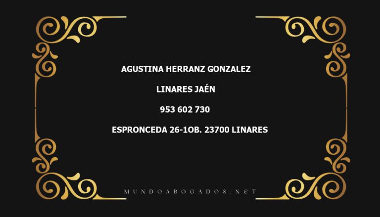 abogado Agustina Herranz Gonzalez en la localidad de Linares