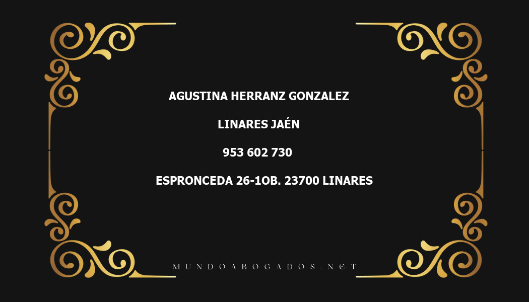 abogado Agustina Herranz Gonzalez en la localidad de Linares