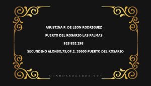 abogado Agustina P. De Leon Rodriguez en la localidad de Puerto del Rosario