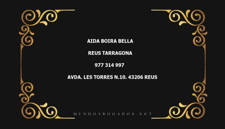 abogado Aida Boira Bella en la localidad de Reus