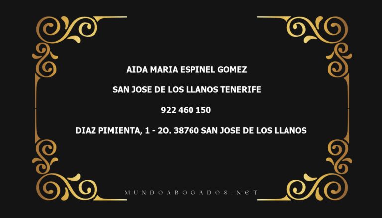 abogado Aida Maria Espinel Gomez en la localidad de San Jose de Los Llanos