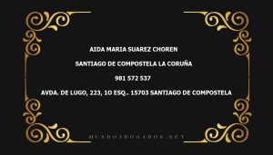 abogado Aida Maria Suarez Choren en la localidad de Santiago de Compostela