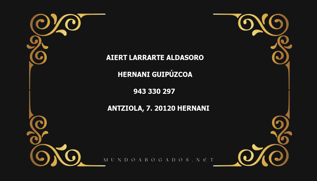 abogado Aiert Larrarte Aldasoro en la localidad de Hernani