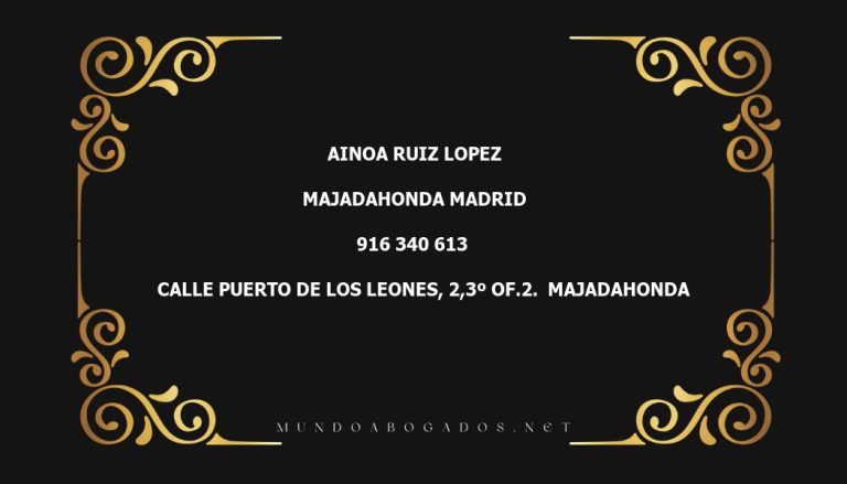 abogado Ainoa Ruiz Lopez en la localidad de Majadahonda