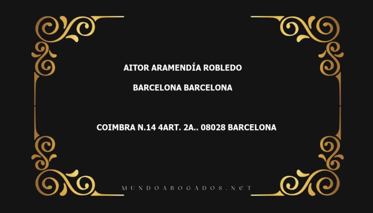 abogado Aitor Aramendía Robledo en la localidad de Barcelona