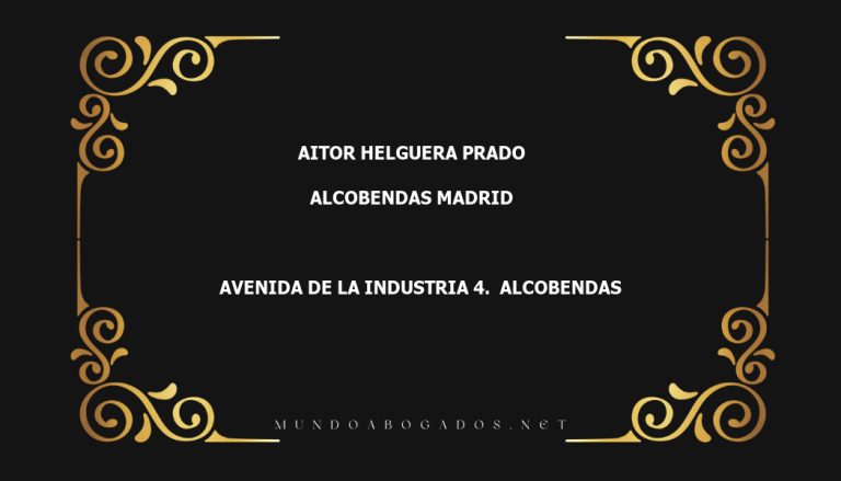 abogado Aitor Helguera Prado en la localidad de Alcobendas