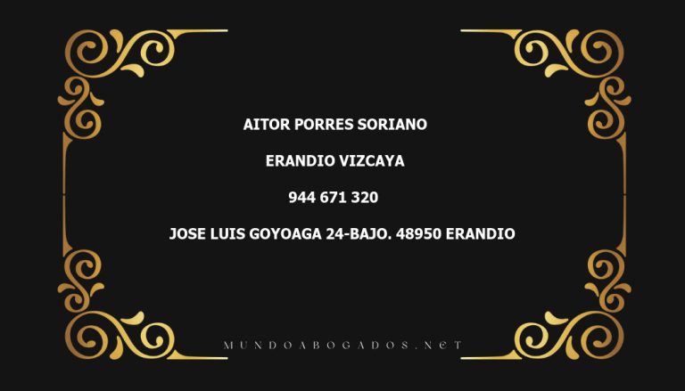 abogado Aitor Porres Soriano en la localidad de Erandio