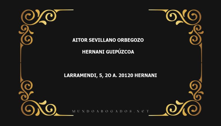 abogado Aitor Sevillano Orbegozo en la localidad de Hernani