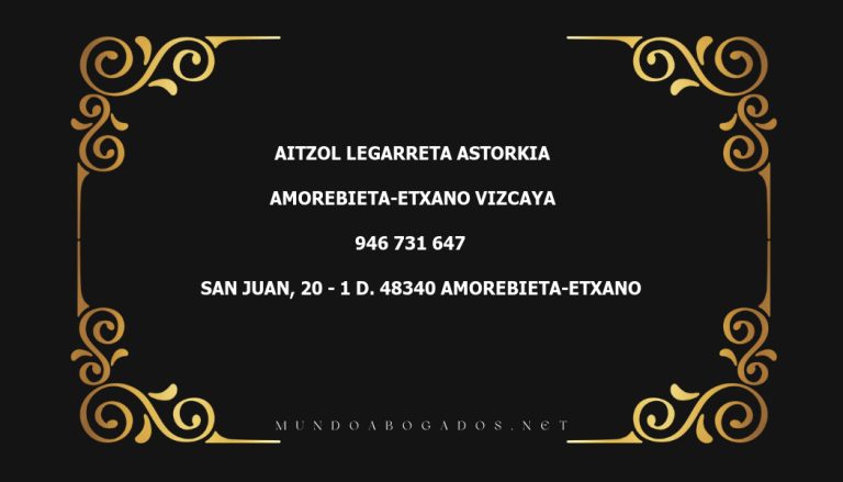 abogado Aitzol Legarreta Astorkia en la localidad de Amorebieta-Etxano