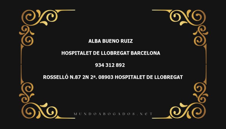 abogado Alba Bueno Ruiz en la localidad de Hospitalet de Llobregat