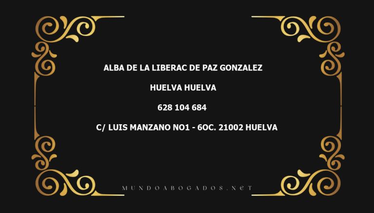 abogado Alba De La Liberac De Paz Gonzalez en la localidad de Huelva