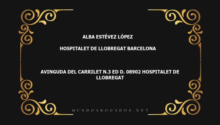 abogado Alba Estévez López en la localidad de Hospitalet de Llobregat