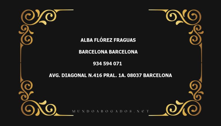 abogado Alba Flórez Fraguas en la localidad de Barcelona