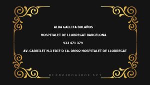 abogado Alba Gallifa Bolaños en la localidad de Hospitalet de Llobregat