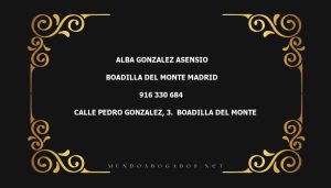 abogado Alba Gonzalez Asensio en la localidad de Boadilla del Monte