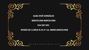 abogado Alba Jové González en la localidad de Barcelona