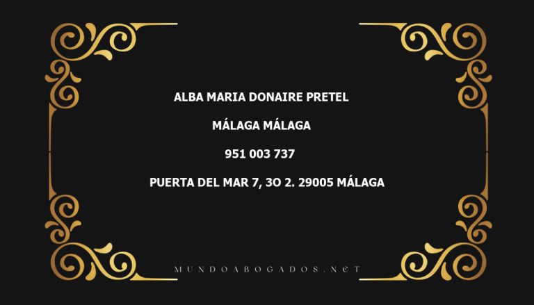 abogado Alba Maria Donaire Pretel en la localidad de Málaga