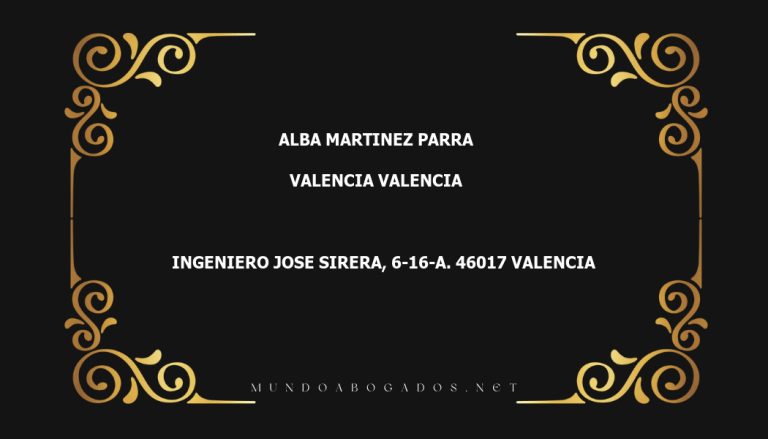 abogado Alba Martinez Parra en la localidad de Valencia