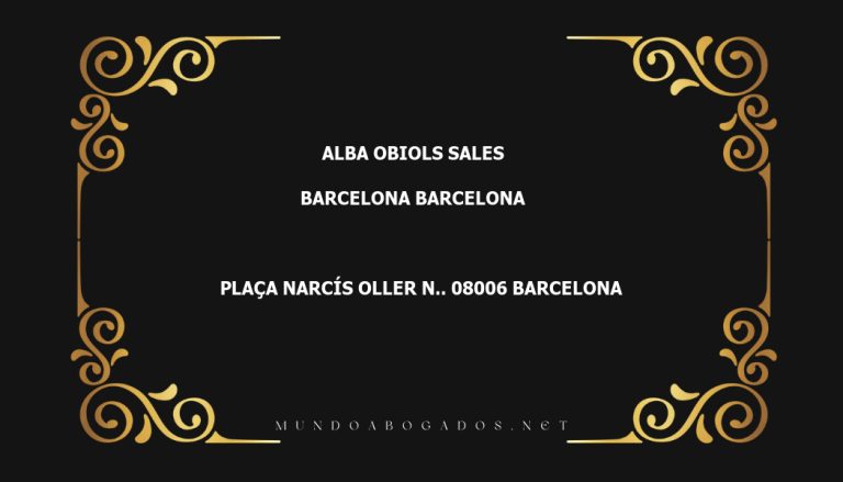 abogado Alba Obiols Sales en la localidad de Barcelona