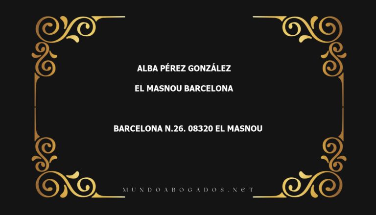 abogado Alba Pérez González en la localidad de El Masnou