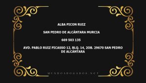 abogado Alba Picon Ruiz en la localidad de San Pedro de Alcántara