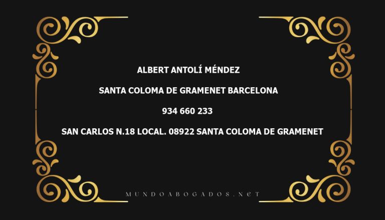 abogado Albert Antolí Méndez en la localidad de Santa Coloma de Gramenet