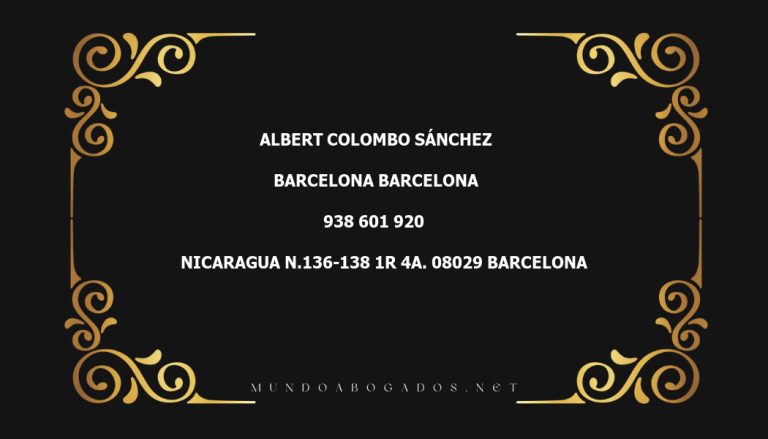 abogado Albert Colombo Sánchez en la localidad de Barcelona