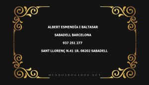 abogado Albert Esmendía I Baltasar en la localidad de Sabadell