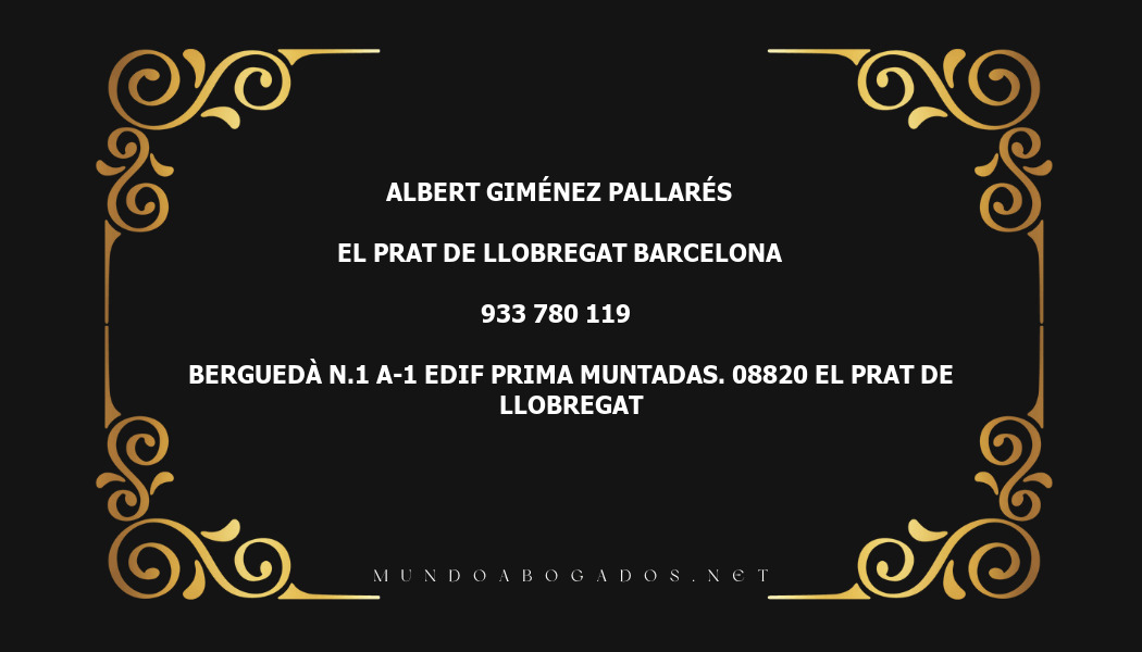 abogado Albert Giménez Pallarés en la localidad de El Prat de Llobregat