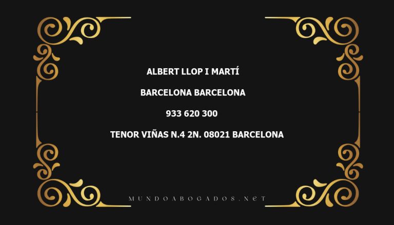 abogado Albert Llop I Martí en la localidad de Barcelona