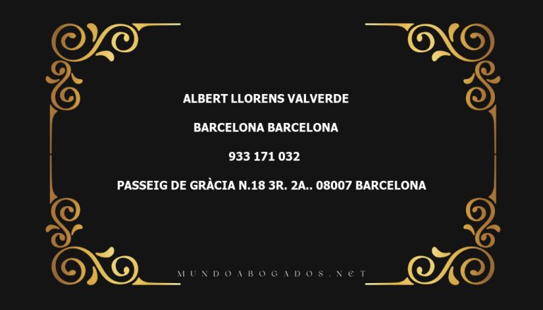 abogado Albert Llorens Valverde en la localidad de Barcelona