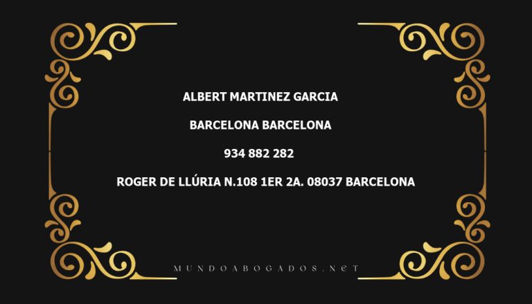 abogado Albert Martinez Garcia en la localidad de Barcelona