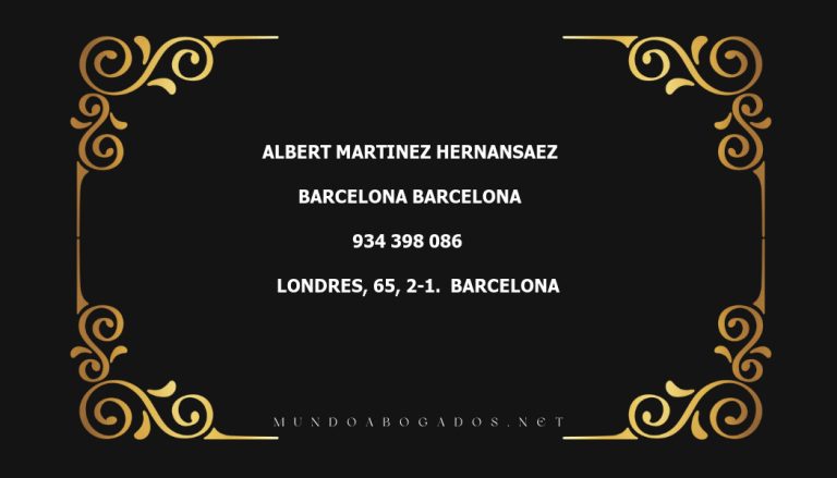 abogado Albert Martinez Hernansaez en la localidad de Barcelona