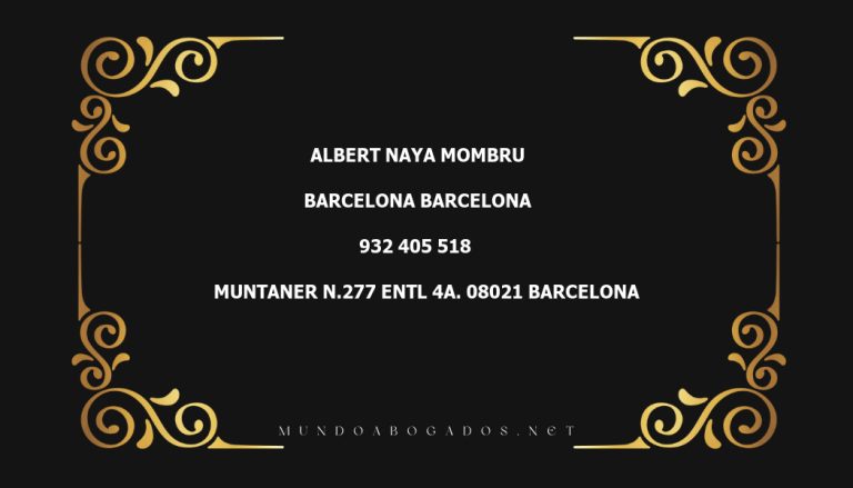 abogado Albert Naya Mombru en la localidad de Barcelona