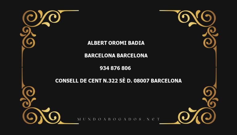 abogado Albert Oromi Badia en la localidad de Barcelona