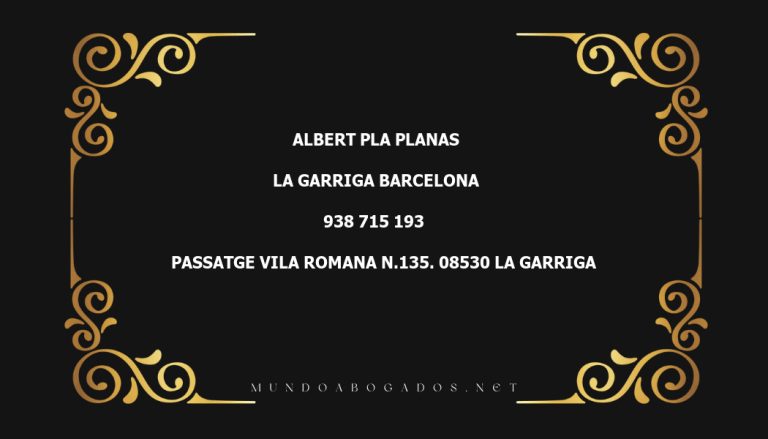 abogado Albert Pla Planas en la localidad de La Garriga