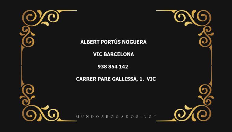 abogado Albert Portús Noguera en la localidad de Vic