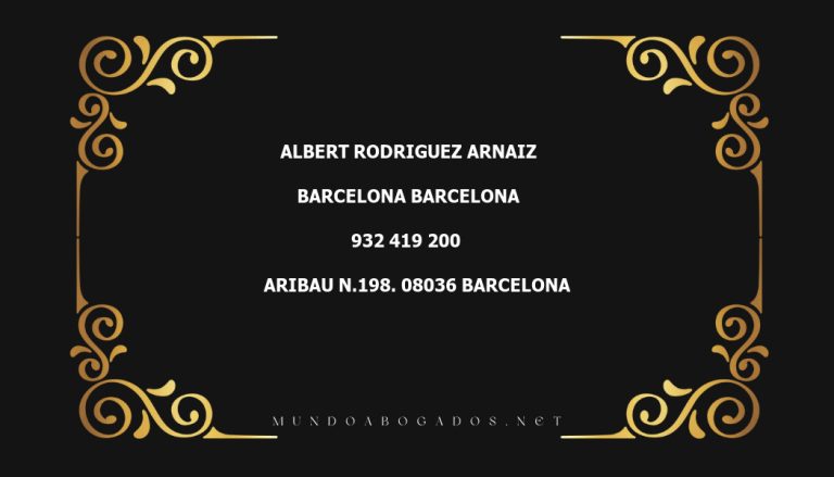 abogado Albert Rodriguez Arnaiz en la localidad de Barcelona