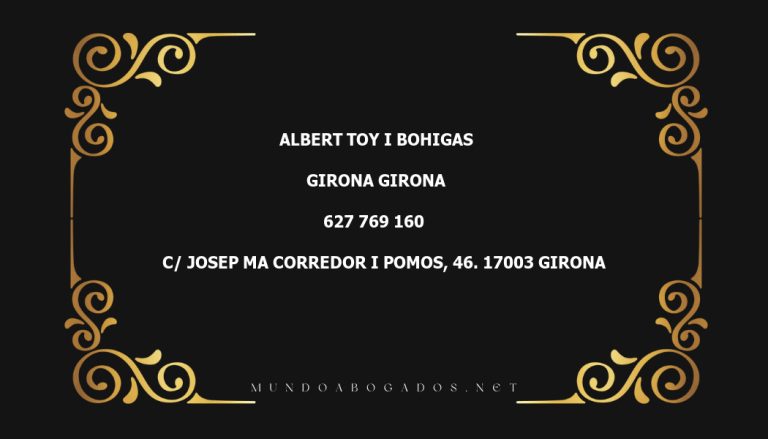 abogado Albert Toy I Bohigas en la localidad de Girona