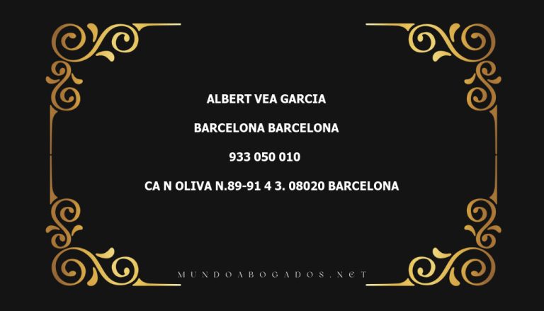 abogado Albert Vea Garcia en la localidad de Barcelona