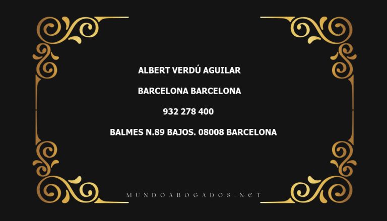 abogado Albert Verdú Aguilar en la localidad de Barcelona