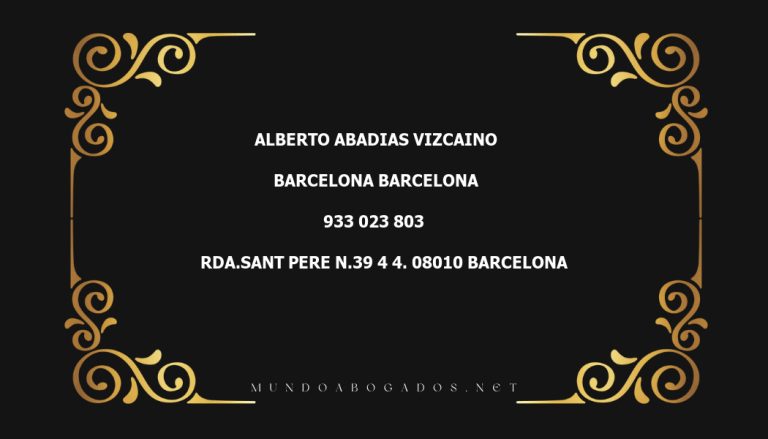 abogado Alberto Abadias Vizcaino en la localidad de Barcelona