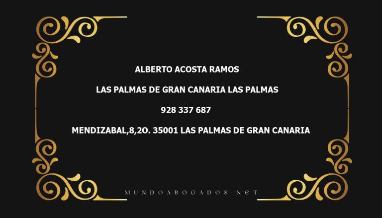 abogado Alberto Acosta Ramos en la localidad de Las Palmas de Gran Canaria